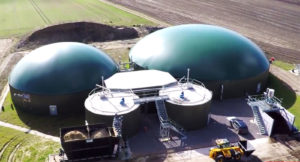 Luftbild einer Biogasanlage
