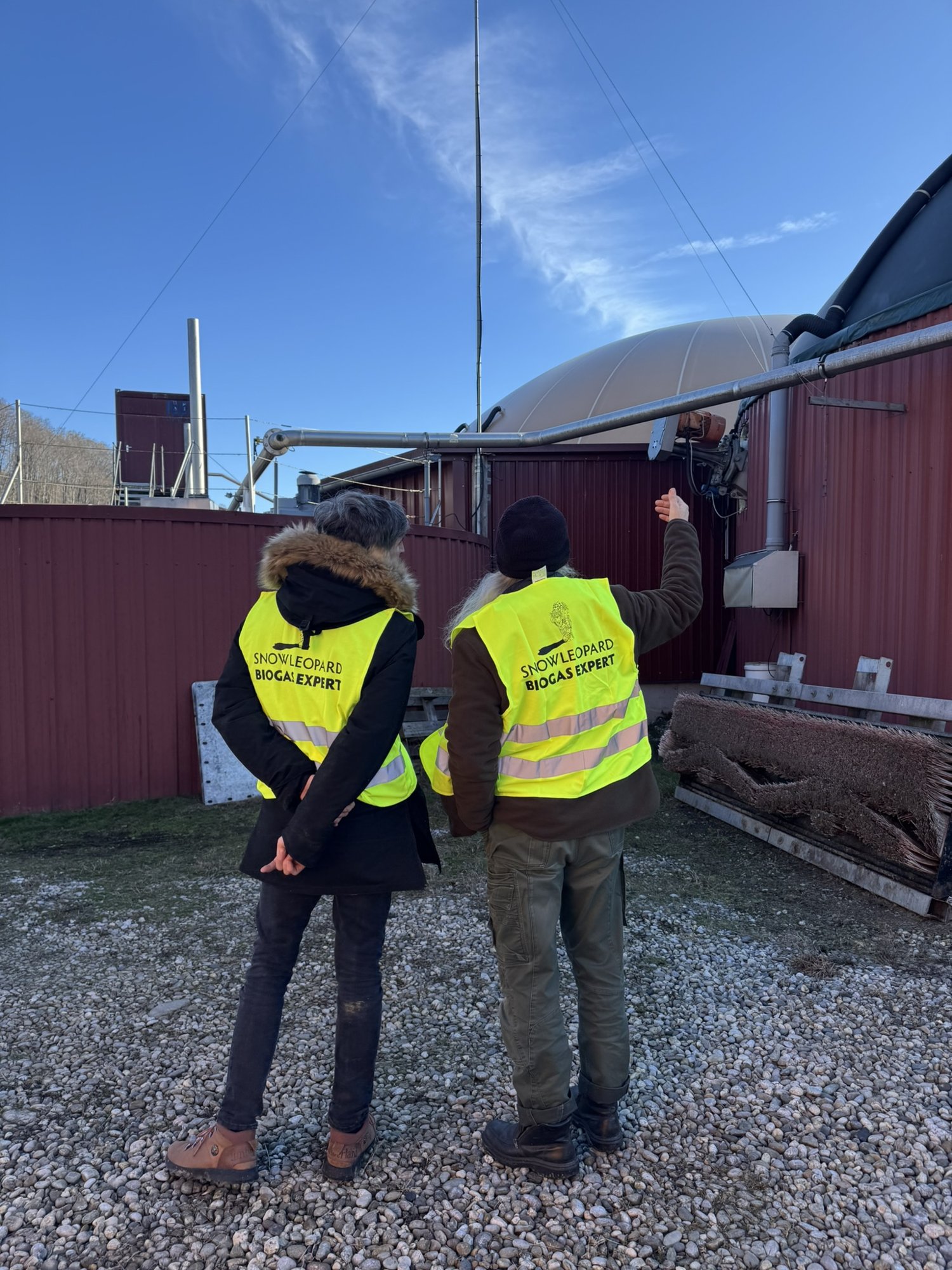 Two SLP biogas experts inspecting a plant